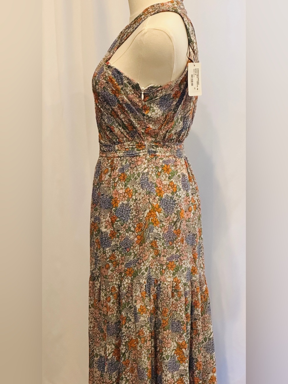 Veronica Beard NWT Floral Halter Maxi Dress Size 0 XS | Side Slit - Picture 9 of 12